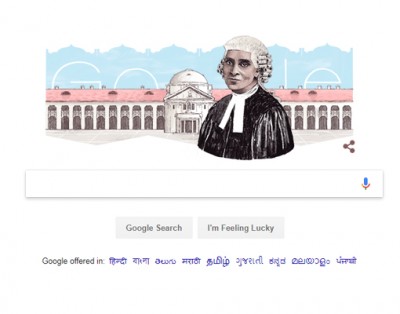 Google doodles on  Cornelia Sorabji's 151st birth anniversary