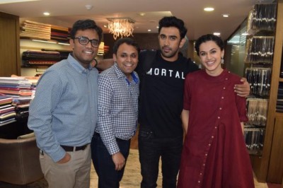 Bollywood actress Taapsee Pannu visits Sasya apparel store in Kolkata