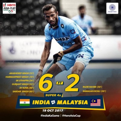 India beat Malaysia 6-2 in Asia Cup clash