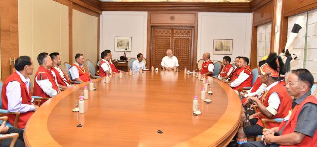 Village chiefs of Nagaland meet Prime Minister Narendra Modi in New Delhi