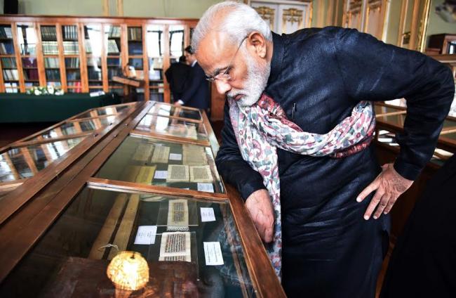  Narendra Modi with Jampa Donor, Buda Balzheivich Badmayev, Head Priest, Datsan Gunzechoinei Buddhist Temple