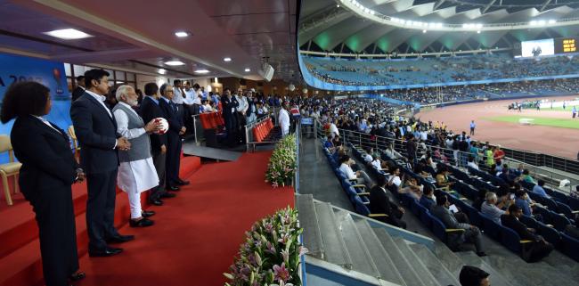 PM Modi at 2017 FIFA U-17 World Cup match in New Delhi