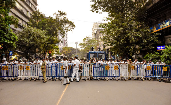 Kolkata: 18 Left parties hold protest march to city police headquarters at Lalbazar