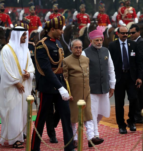 VVIPs arriving at saluting dais on the occasion of 68th Republic Day Parade