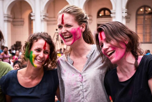 Foreigners soak in Holi spirit in India