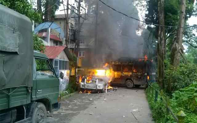 Darjeeling protest of GJM turns violent
