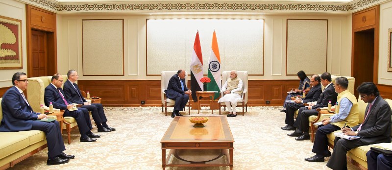 Minister of Foreign Affairs Egypt Sameh Shoukry  calls on PM Narendra Modi