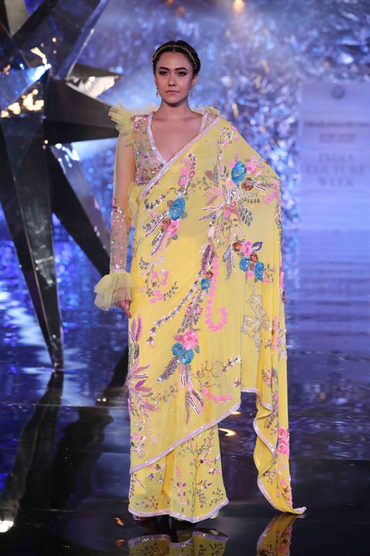 Models walk for Suneet Varma in India Couture Week