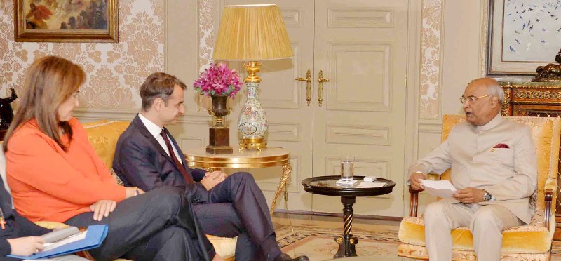 President Kovind, President of Hellenic Republic Pavlopoulos participate in gift ceremony