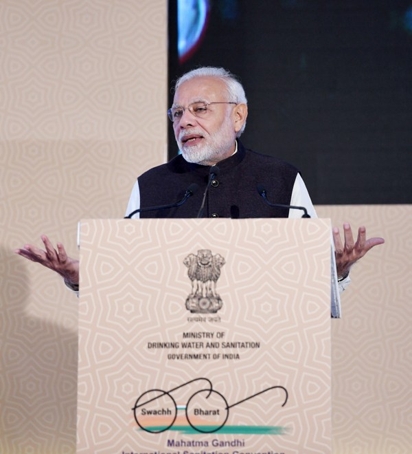 PM Modi addresses Mahatma Gandhi International Sanitation Convention in New Delhi