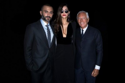 Sonam K Ahuja, Anand S Ahuja meet Armani at Brands SS' 19 Fashion Show