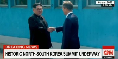 Kim Jong Un, Moon Jae-in shake hands ahead of historic summit 