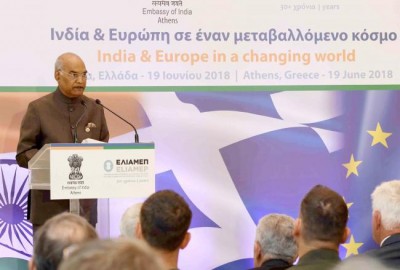 President arrives in Suriname, pays tribute to Mahatma Gandhi