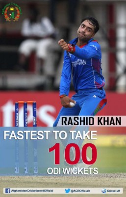 Rashid Khan touches fastest 100 wickets mark