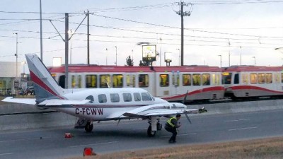 Pilot lands aircraft on Calgary road after engine snag
