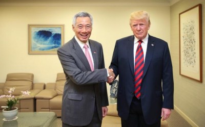Prime Minister Lee Hsien Loong meets Donald Trump