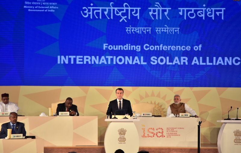  Prime Minister Narendra Modi, French President Emmanuel Macron attend  Founding Conference of International Solar Alliance