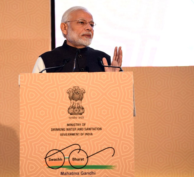 PM Modi addresses Mahatma Gandhi International Sanitation Convention in New Delhi