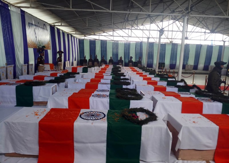 Pulwama attack: Coffins of CRPF jawans in Srinagar