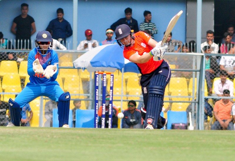  T20 women: Indian players celebrating dismissal of Englands Danielle Wyatt 