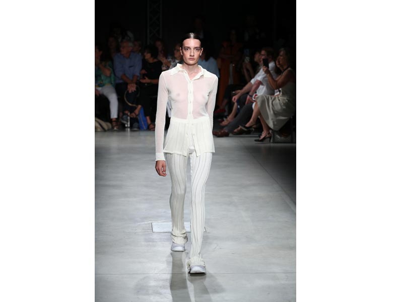 Models walk the ramp for designer Marco Rambaldi at Milan Fashion Week