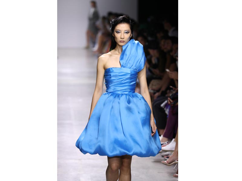 Models walk the ramp for designer Annakiki at Milan Fashion Week