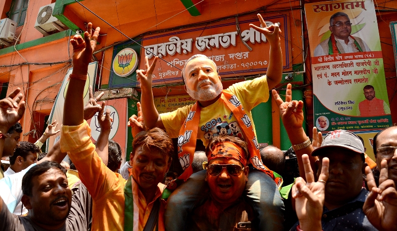 BJP celebrates victory in Kolkata