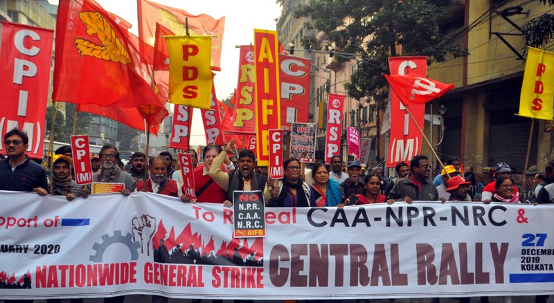 Left, Congress jointly hold protest rally against CAA-NRC-NPR in Kolkata