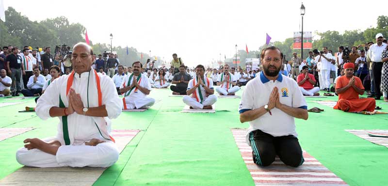 Modi leads International Yoga Day as ministers join him in performing yoga