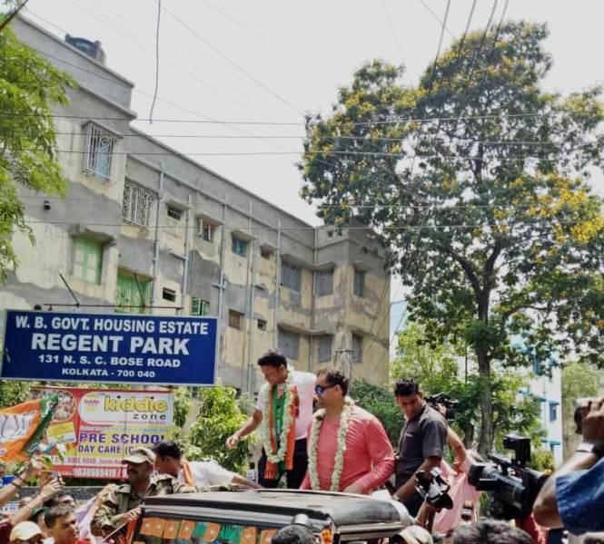 The Great Khali campaigns for BJP in Kolkata