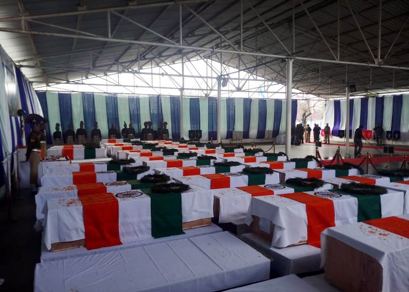 Pulwama attack: Coffins of CRPF jawans in Srinagar