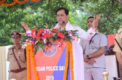 Assam CM Sonowal takes part in Assam Police Day programme