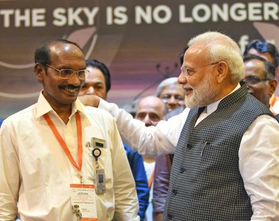 PM Modi interacts with ISRO chairman in Bengaluru