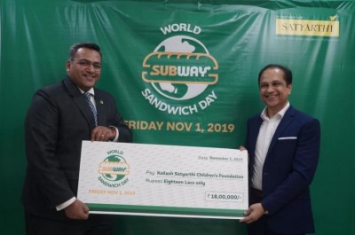 Subway India raises Rs 1.8 million for Kailash Satyarthi Children's Fund on World Sandwich Day