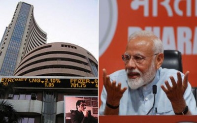 Sensex surges after exit polls predict huge win for Narendra Modi in Lok Sabha polls