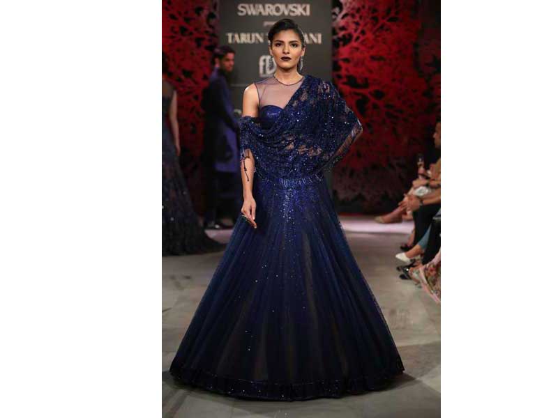 Models walk the ramp for Tarun Tahiliani's show