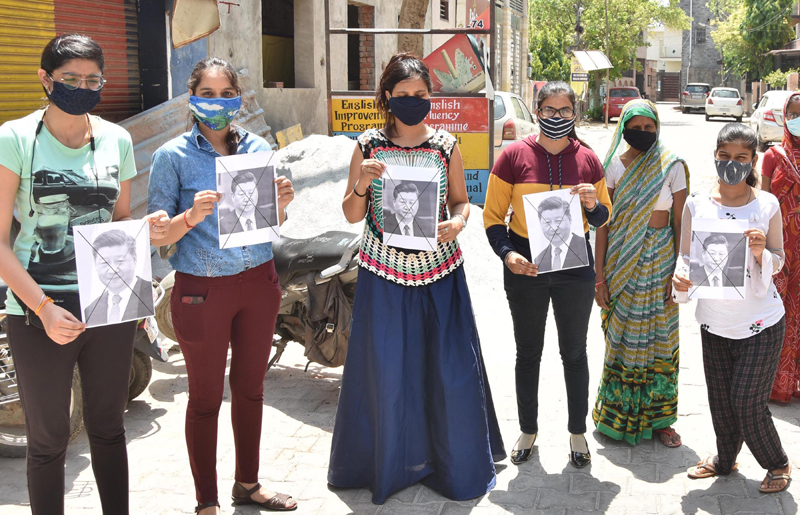 Indians protest Chinese aggression in Ladakh