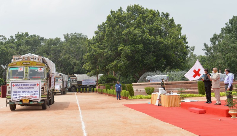 President Kovind flags off loaded truck of relief materials