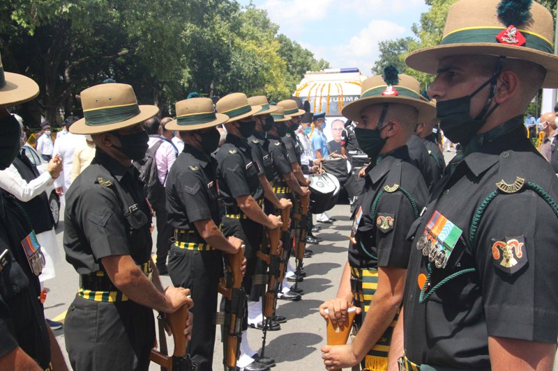 Mortal remains of Pranab Mukherjee at crematorium in New Delhi
