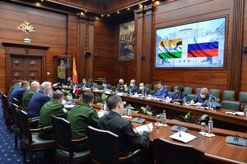 Defence Secretary Dr Ajay Kumar meeting with Deputy Defence Minister of Russia.