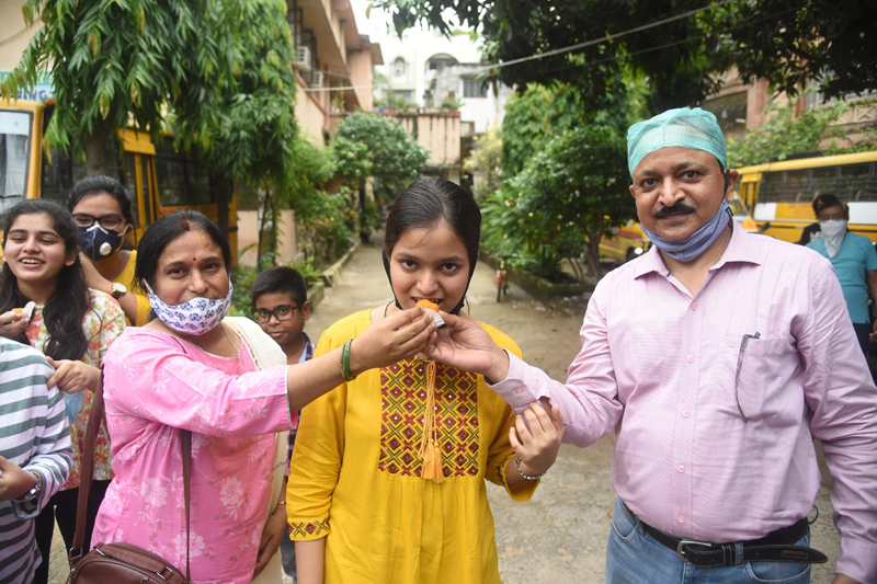 Class 12th students of CBSE board celebrating success