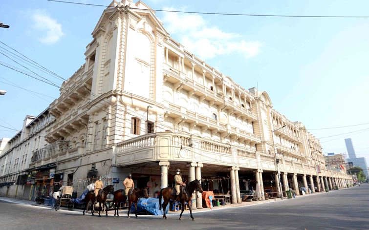 Mounted Police patrol at central Kolkata