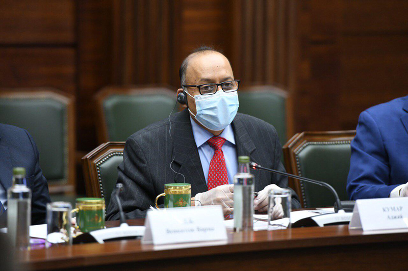 Defence Secretary Dr Ajay Kumar meeting with Deputy Defence Minister of Russia.