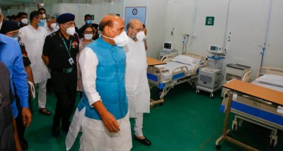 Rajnath Singh, Amit Shah visit Sardar Vallabhbhai Patel COVID Hospital in Delhi