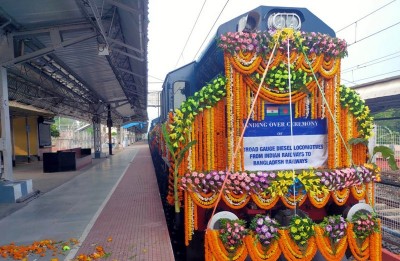 Broad Gauge Diesel Locomotives parked at Loco Works
