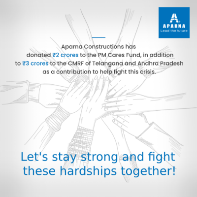 Aparna Constructions and Estates contributes rupees five crore for the battle against COVID 19
