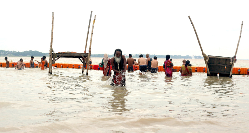 Holy bath in Prayagraj