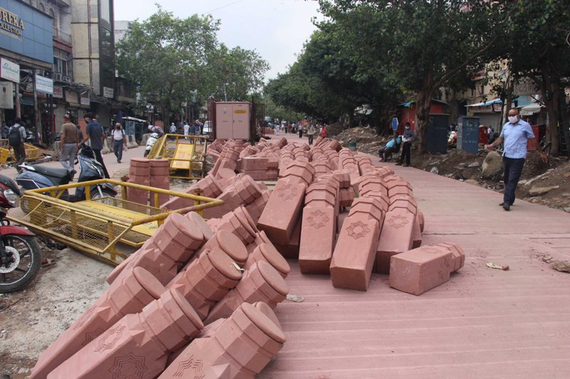 Works underway in New Delhi's Chandni Chowk 