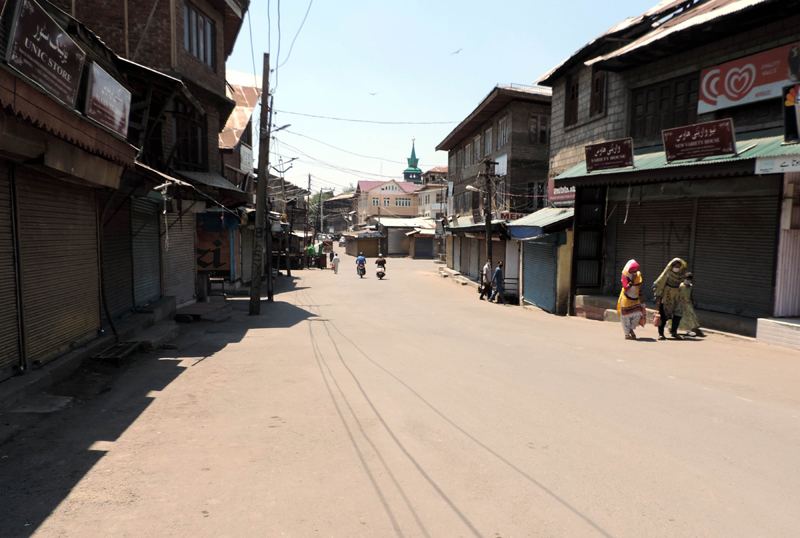 Deserted streets in Kashmir amid lockdown
