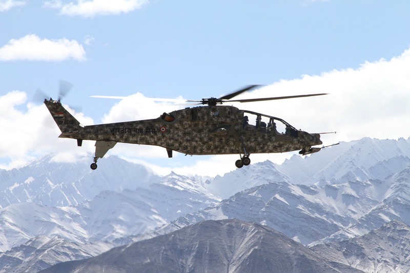 Hindustan Aeronautics' Light Combat Helicopter showing its prowess in Ladakh